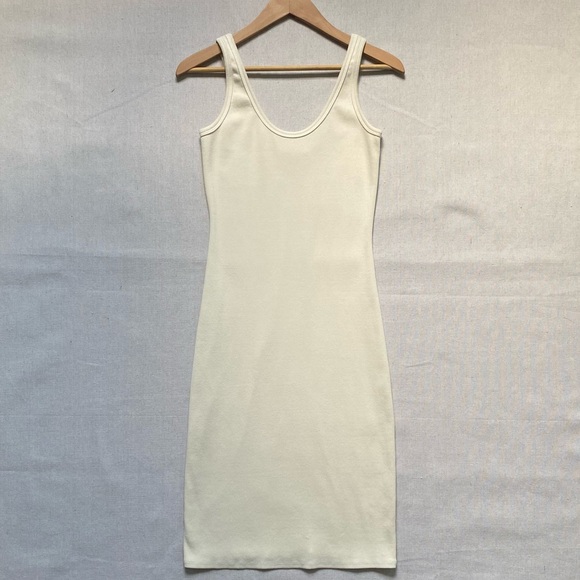 Perfect White Tee Ribbed Sleeveless Midi Blondy Dress - Picture 2 of 13